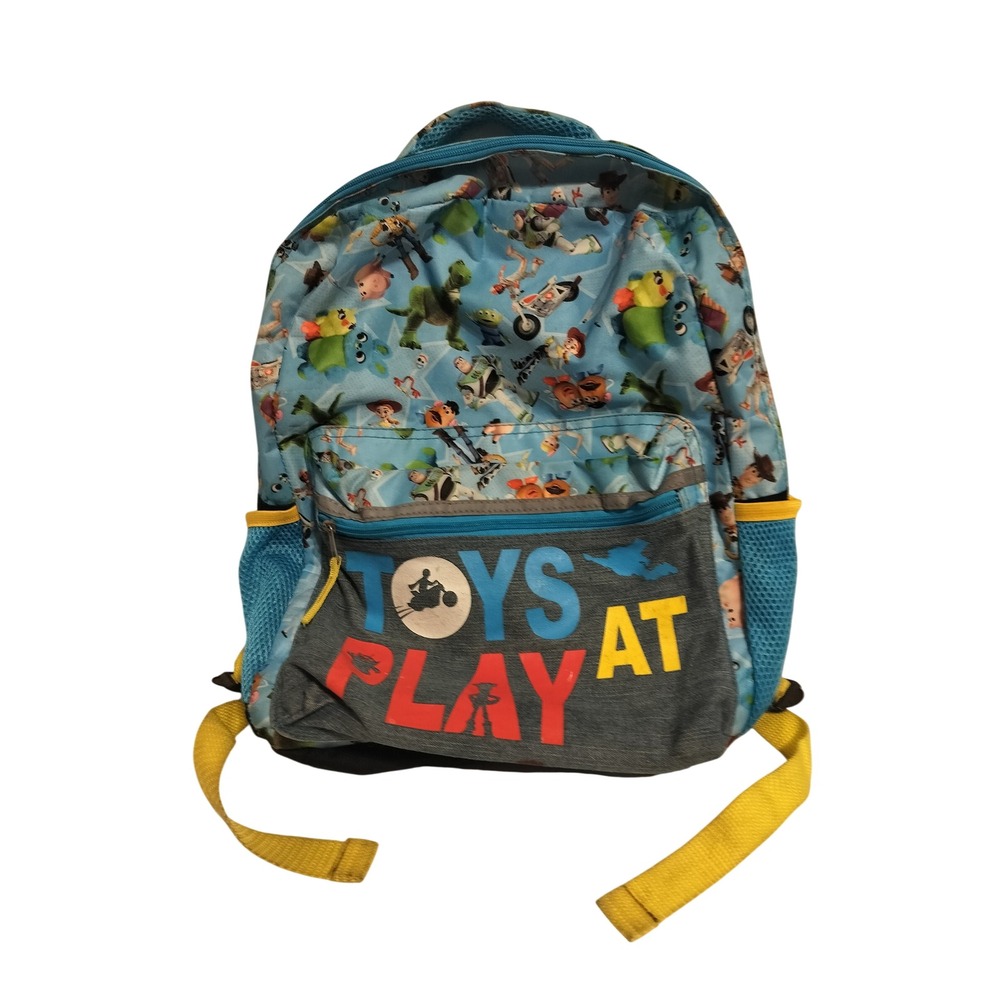 Disney Pixar Toy Story 4 Backpack Blue Character Print Woody Buzz Lightyear 16in
